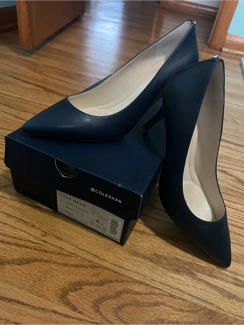Cole Haan The Go-To Stiletto Pumps Navy Blue